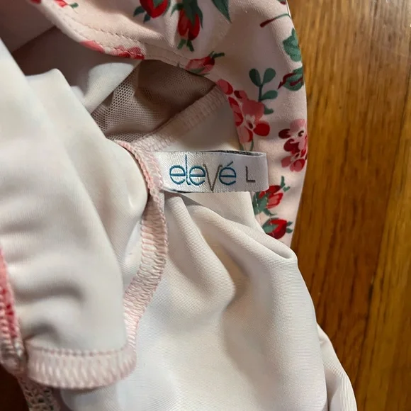 Eleve Dancewear White and Pink Floral leotard - Picture 3 of 3